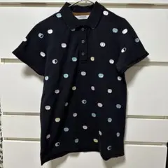 美品　UNTITLED SPORT りんご刺繍ポロシャツ ネイビー 半袖