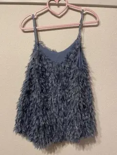 フェザー風グレーキャミソール ギャルラメ入り