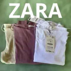 ZARAのノースリーブリブトップス3枚セット Lサイズ