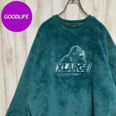 【人気色】 エクストララージ ビッグロゴ ボア ストリート スウェット 緑