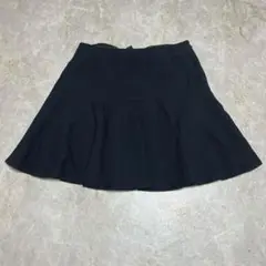 Xmiss キスミス リボン付ミニスカート ブラック 裏地 綿麻混 ローウエスト