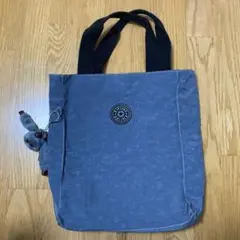 キプリング　グレー ナイロントートバッグ キーホルダー付き
