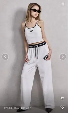 新品♡GYDA ホワイト ロゴ入り セットアップ FREEサイズ