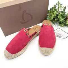 【未使用タグ】カンナ エスパドリーユ サンダル レザー レッド 38 箱付
