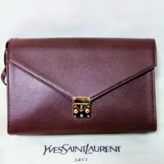 美品 YVES SAINT LAURENT レザー クラッチバッグ