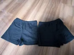 オーバーパンツ黒色2枚セット