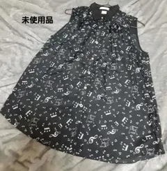 【新品】ノースリーブ Aライン ブラウス チュニック 柄 ふんわり