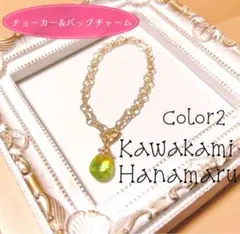 送料込【ハンドメイド】概念チョーカー&バッグチャーム(aknkハナマル/2)