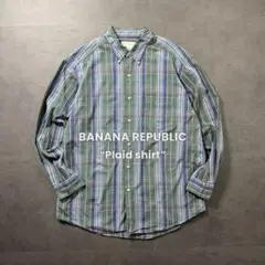 90s BananaRepublic plaid shirt チェックシャツ古着