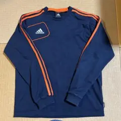 美品　未使用　adidas CLIMLITEコットン M ネイビー/オレンジ