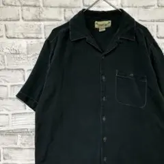 半袖シルクシャツ！アロハ　ブラックM 711