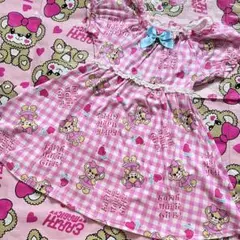 値下げ ❤️アースマジック ♥ ギンガム チェック ピンク ワンピース 120