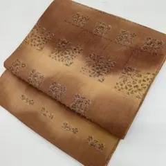 1000円売切りスタート 名古屋帯 膨れの織 花柄 未仕立て 正絹MO-9286