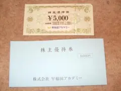 早稲田アカデミー株主優待券 5000円分