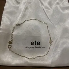 ete スクエアトップ ブレスレット K10 YG キュービックジルコニア