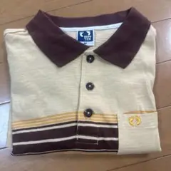 HANG TEN ベージュ ストライプ ポロシャツ