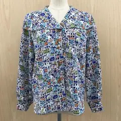 値引　レリアン　総柄ブラウス　F0813A13-1