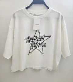 新品未使用　レディース　Tシャツ　ショート丈　Mサイズ　オフホワイト
