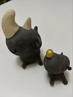 信楽焼　フジワラヤスヒロ作　かわいいカバ 2セットおまけあり
