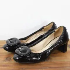 PRADA プラダ ヒール ガラス パテント ベルト バックル デザイン バレエ