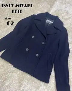 I.S. アイエス イッセイミヤケ ウール ネイビー ハーフコート