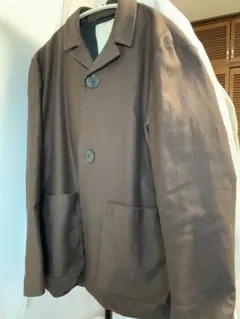 Omar Afridi COATED TRES JACKETテーラードジャケット Omar Afridi(オマールアフリディ)のCOATED TRES JACKET(BROWN