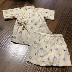 ベビー甚平 魚や風鈴柄 90美品