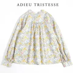 393y*美品 アデュートリステス リバティ ウッダム プリント ブラウス