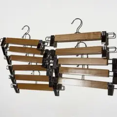 11本セット 木製 パンツ スラックス ハンガー