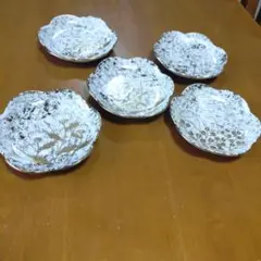 花びら型小皿 5枚セット 花柄
