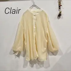Clair バンドカラーシャツ ブラウス クリームイエロー