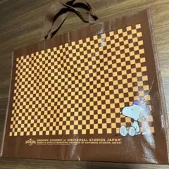 【非売品、新品】スヌーピー 不織布コートバッグ チェック柄　ニッセイ　USJ