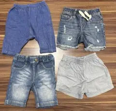 デニム風ショートパンツ4点セット