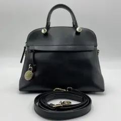 【極美品】FURLA ハンドバッグ パイパー 2way ブラック レディース