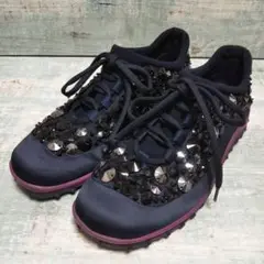 美品 miumiu ビジュー 高級スニーカー
