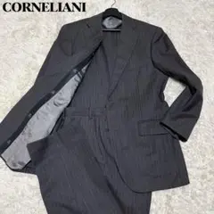 美品✨ コルネリアーニ スーツ カシミヤ混 ストライプ 大きいサイズ 50号