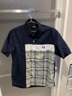 FRED PERRY 半袖シャツ M ネイビー チェック