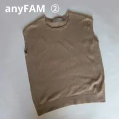 anyFAM ベージュ 夏用ノースリーブ ニット トップス Mサイズ