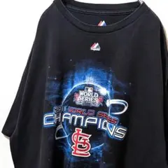 マジェスティックMLBセントルイスカージナルス Tシャツブラック黒2XL古着