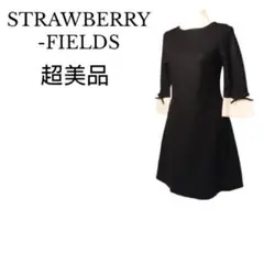 ストロベリーフィールズ/毛100%/バイカラー/白×黒/7分袖/日本製/超美品