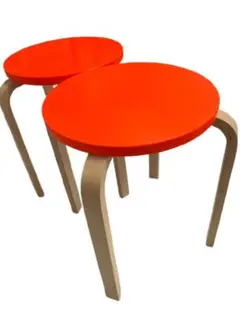 廃盤 希少 IKEA イケア FROSTA フロスタ スツール オレンジ　2脚