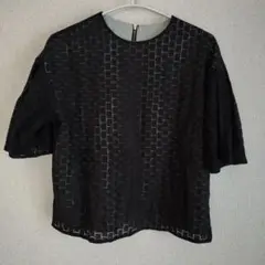 【美品】LHELBIE　七分丈ブロックレーストップス