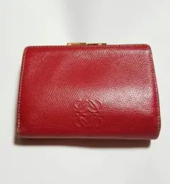LOEWE ロエベ 財布 折り財布 がま口 赤 レッド アマソナ