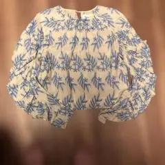 Sara mallika ボタニカルエンブロダイアリーギャザーブラウス人気品