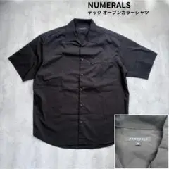 【NUMERALS】テック素材 オープンカラーシャツ 黒 Mサイズ