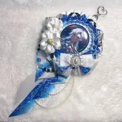 ハンドメイド ロゼット 痛ロゼット 白 青