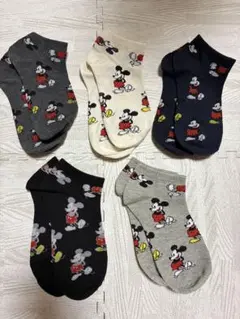 ミッキーマウス ソックス ５足セット くるぶし靴下 レディース キッズ