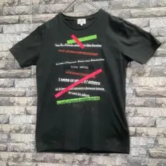 中古ランバンオンブルー テキストプリント 半袖 Tシャツ 黒