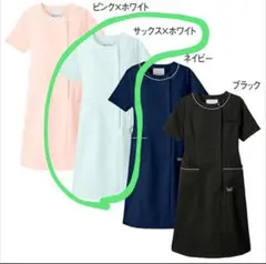 ハナエモリラウンドパイピングネックワンピース　ナース服 ナースウェア