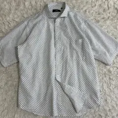 極美品 SHIPS シップス XL シアサッカー 半袖シャツ 総柄